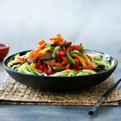 Beef and PEPPADEW® Mild Piquanté Peppers Chopped in Black Bean Sauce